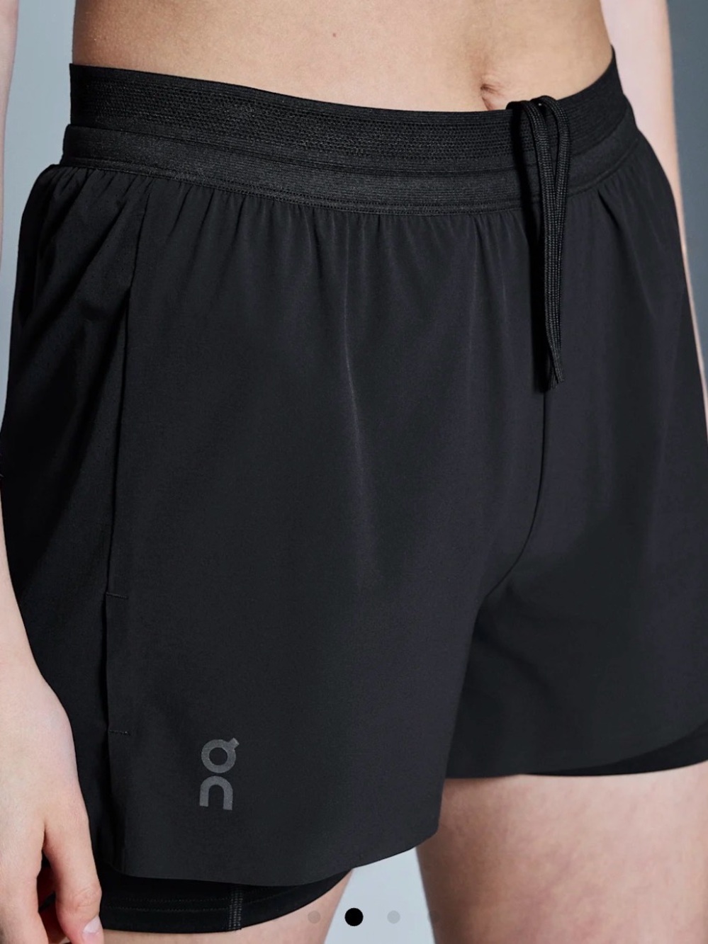On Running Black Layered Running Shorts - Picture 2 of 2